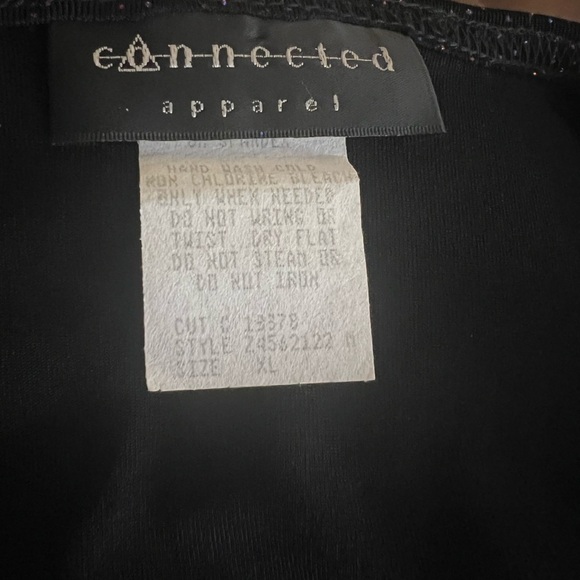 Connected Apparel Top Women's XL Black Tank Top Red/blue Sparkle Sleeveless - Picture 5 of 5